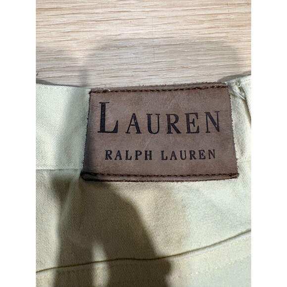 Lauren Ralph Lauren Petite Women's 8P Cropped Pants Cream High Rise Stretch Cott - Picture 10 of 10